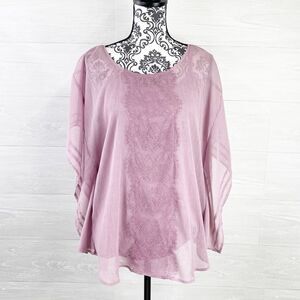 Maurices Sheer Crochet Semi Sheer Dolman Top